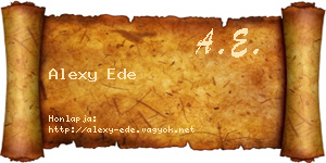 Alexy Ede névjegykártya